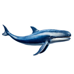 blue whale  on transparent background cutout - Generative AI