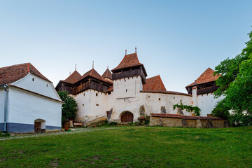 Fototapeta na wymiar The fortified church of Viscri in Romania 
