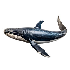  A whale on transparent background cutout - Generative AI