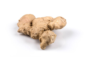 fresh ginger on white background