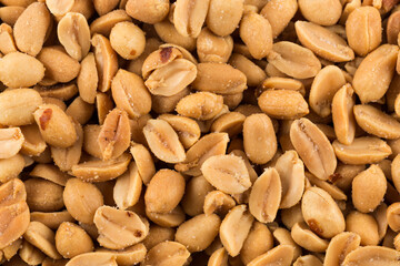 large amount of peeled salted peanuts
