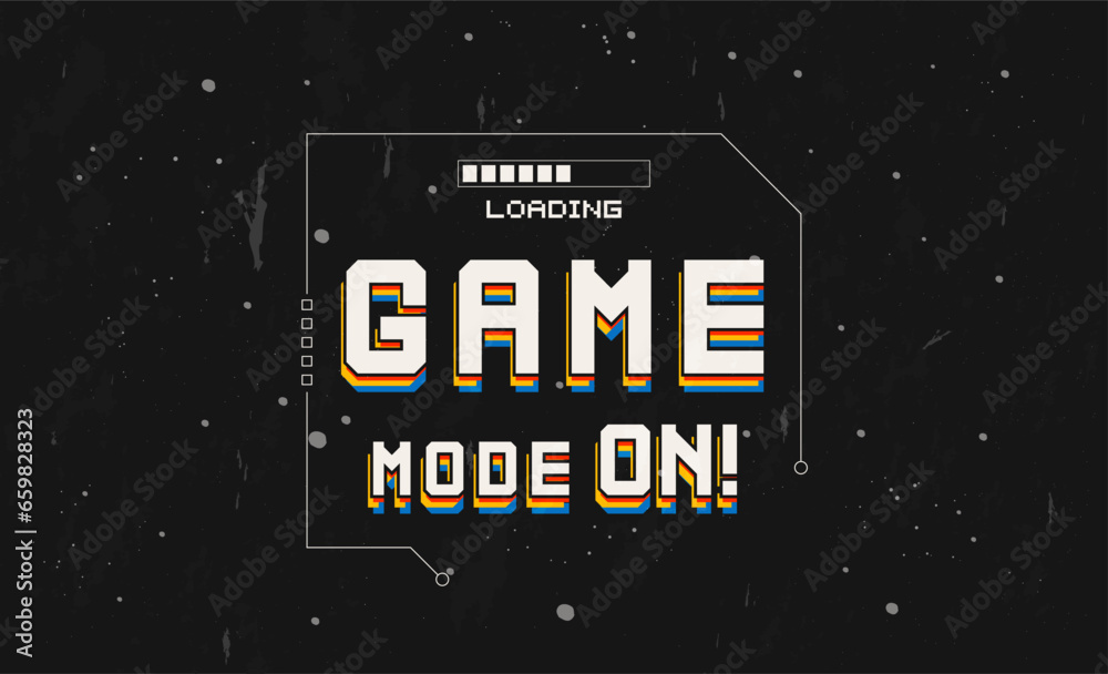 Fototapete vector typographic retro text effect game mode on retro vintage writing style. design with an old 80