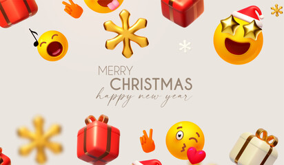 Merry Christmas and Happy New 2024 Year design template with Santa Claus, fir tree and gift box. Happy holidays. Special offer.