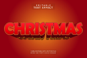 Christmas editable text effect 3 dimension emboss modern style