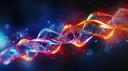 3D illustration of DNA helix structure. Science and medical background. 