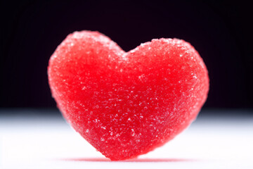 Fototapeta premium Heart-shaped candy macro photography, symbol of love candy love