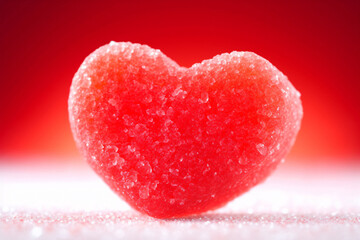 Heart-shaped candy macro photography, symbol of love candy love