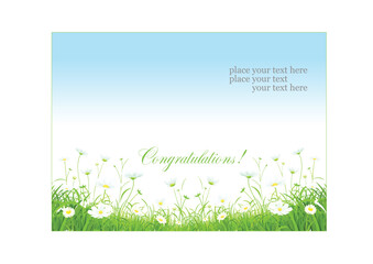 Wedding vector greeting card with  floral design. Color illustration