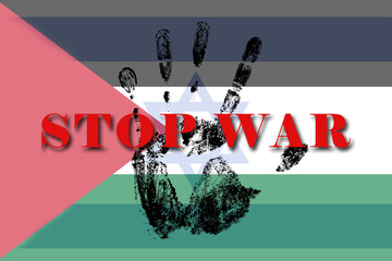 Israel flag. Conflict, war crisis, economy concept. Israel hamas war. Stop war.