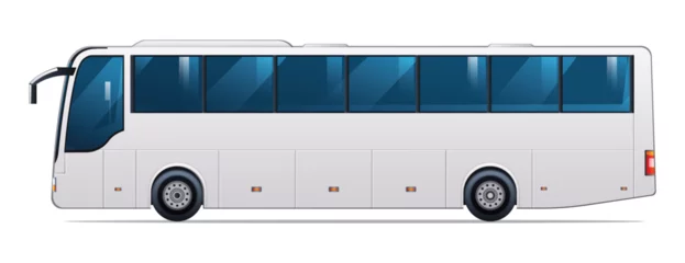Foto op Aluminium Bus vector illustration. Public transport, side view bus isolated on white background © YG Studio