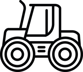 black line Tractor icon. Creative sign from farm icons collection. Tractor icon with editable stock for computer and mobile. Symbol, logo vector graphics isolated on transparent background.