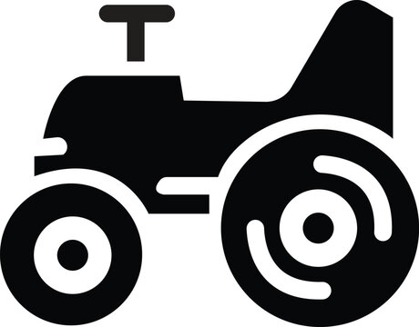 black flat Tractor icon. Creative sign from farm icons collection. Filled flat Tractor icon for computer and mobile. Symbol, logo vector graphics isolated on transparent background.