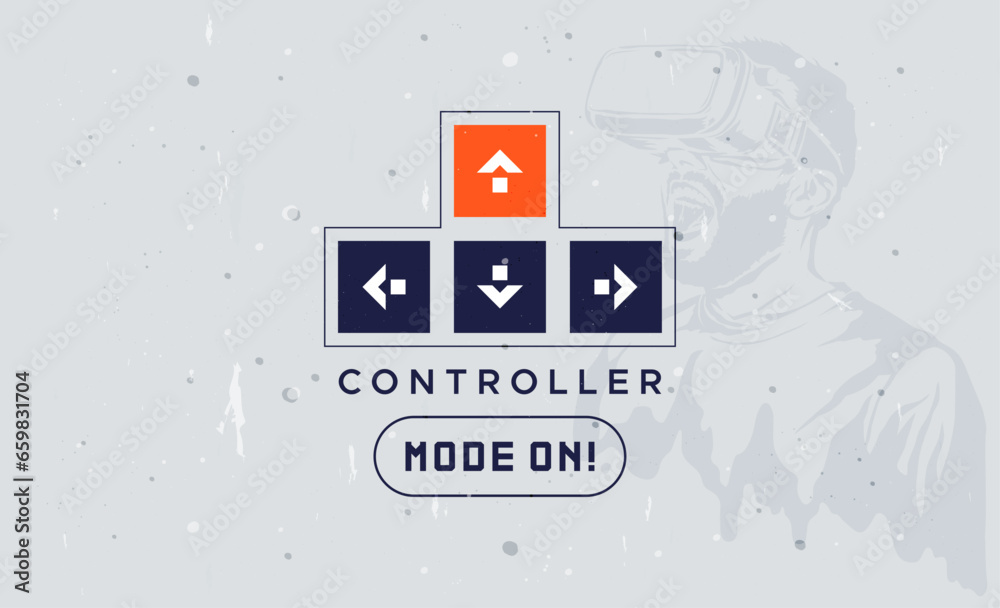 Poster game concept design - vector of game control buttons on keyboard