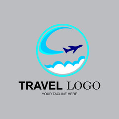 Travel logo. Travel time. Vector illustration.