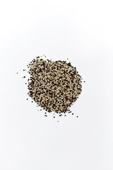 quinua seeds on white background