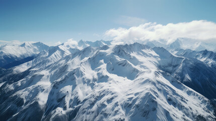 Fototapeta na wymiar Snowy Peaks from Above: A Drone's Multi-Perspective Alpine Odyssey