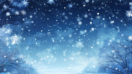 Fototapeta na wymiar wonderful winter artwork, anime wallpaper, ai generated image