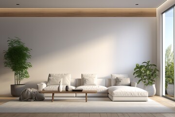 Fototapeta na wymiar modern living room with decent white sofa
