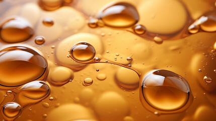 Drops of liquid gel serum , texture micro bubble, beauty concept, horizontal banner.