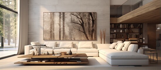 Obraz na płótnie Canvas ed contemporary interior with brightness