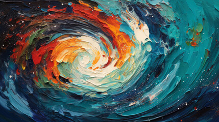 Dynamic Texture: Oil Painted Representation of Nature's Balance and Storm