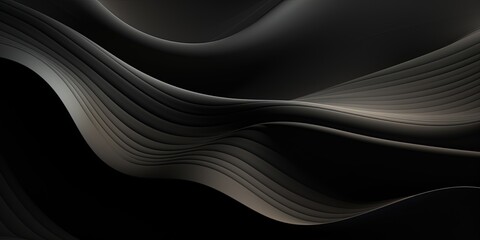 Abstract gray anthracite net grid waving waves texture on black background banner illustration concept for web design backdrop