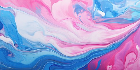Abstract marbling oil acrylic paint background illustration art wallpaper - Pink blue color with liquid fluid marbled swirl paper texture banner painting texture