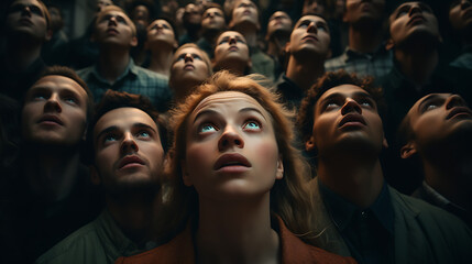 Large Group Looking Up