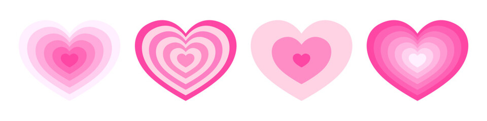 Heart tunnel for banner, card design icon set
