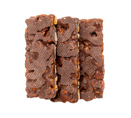 Nut Bar Isolated, Energy Snack with Nuts, Chocolate Muesli Dessert, Protein Candy Bar, Fitness Breakfast