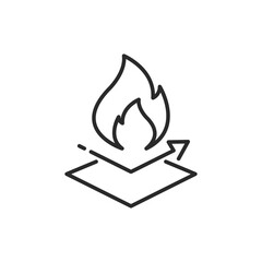 fireproofing icon, fireproof or anti thermal, flame resistant, fire insulation linear sign on white background - editable vector illustration eps10