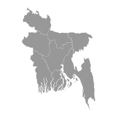 Bangladesh map with administrative divisions.