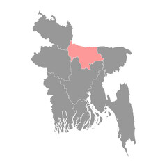 Mymensingh division map, administrative division of Bangladesh.