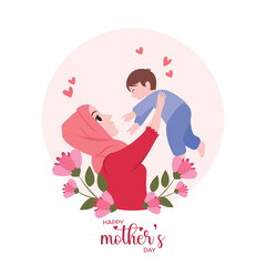 Vector flat mother's day illustration