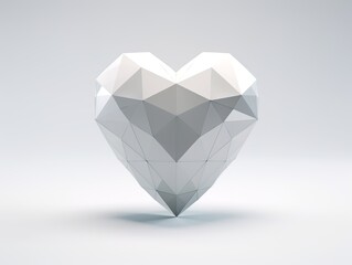 Low Poly 3D Heart Emoticon