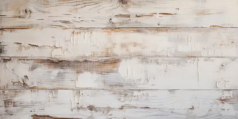 Foto auf Acrylglas Old white painted exfoliate rustic bright light wooden wall texture - wood background shabby © Svitlana