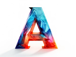 Low Poly 3D Letter A Illustration