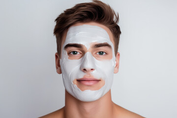 Portrait men with facial mask on face