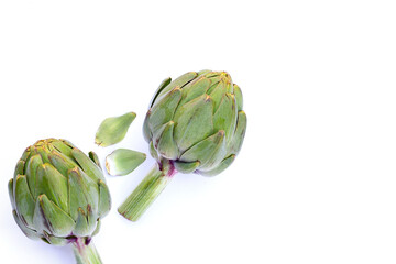Obraz premium Fresh artichoke on white background.