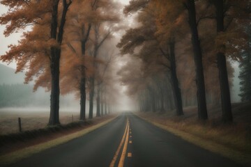 Natural road view. created by ai, alone road, sky