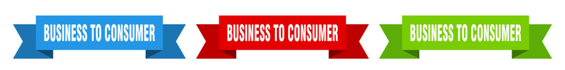 business to consumer ribbon. business to consumer isolated paper sign. banner