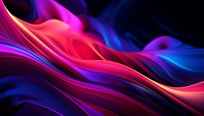 Vibrant wavy background with a neon and black, wavy abstract background