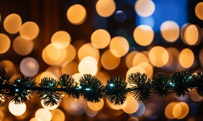 blurred christmas holidays lights bokeh, Generative AI