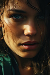Fototapeta premium candid close-up of a woman's face