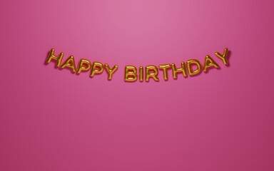 ピンクの壁紙に誕生日のバルーン