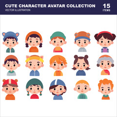 Cute character illustraation avatar collections