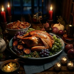 Thanksgiving turkey dinner cinematic