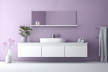 Fototapeta na wymiar purple modern bathroom interior