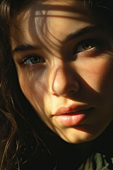 Fototapeta premium candid close-up of a woman's face