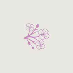 桜をシンボリックに用いたロゴのベクター画像